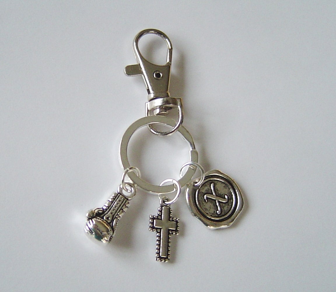 Boxhandschuh Cross Personalisierte Schlüsselanhänger Mit Anfänglichen Karabinerverschluss Drehbar; Valentinstag Geburtstagsgeschenk Für Papa von HotMixJewelry