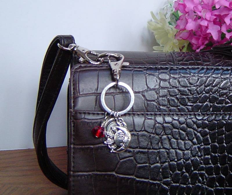 Große Sonne Und Mond Charme Schlüsselanhänger, Personalisierte Antik Silber Wachs-Siegel Erste Große Schlüsselanhänger von HotMixJewelry