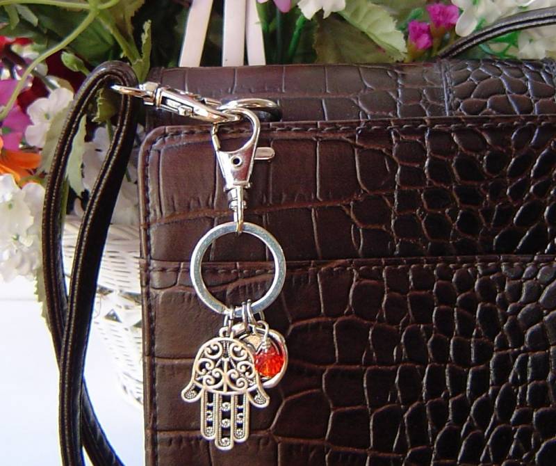 Hamsa Anhänger Schlüsselanhänger, Personalisierte Antik Silber Wachs Siegel Erste Hand Schlüsselanhänger von HotMixJewelry