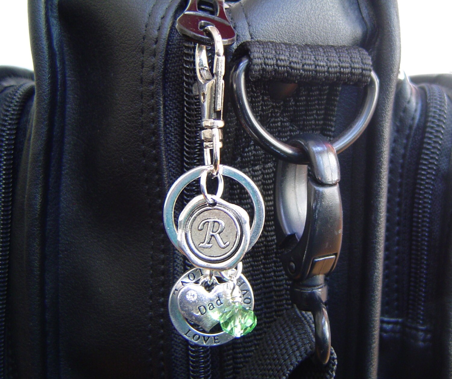 Liebe Papa Charme Schlüsselanhänger, Personalisierte Antik Silber Wachs Siegel Erste Und Schlüsselanhänger von HotMixJewelry