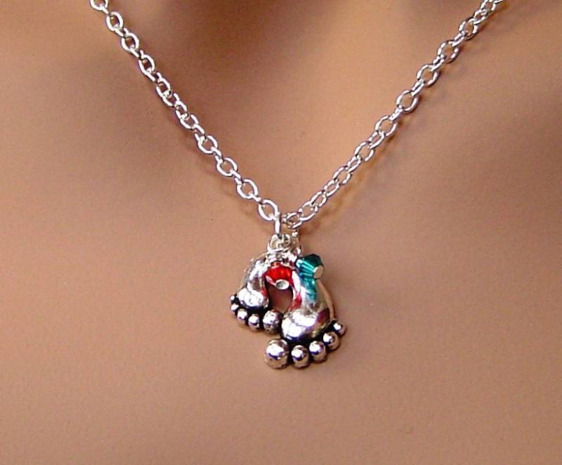 Mutter Baby Footprint Personalisierte Kette Mit 2 Birthstones, Mom, Ich Vergesse Nie Ihre Und Meine Füße Zusammen; Mütter Tag Halskette von HotMixJewelry