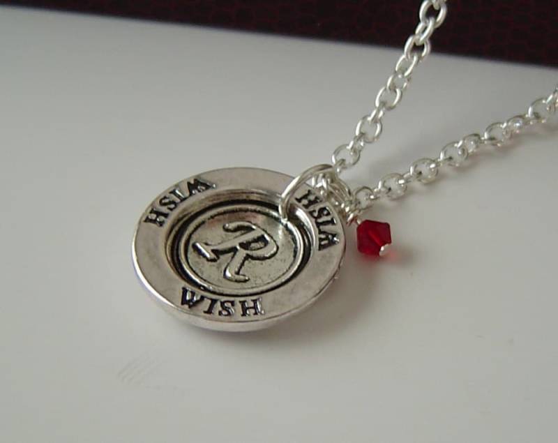 Personalisierte Kette Mit Aus - Und Birthstone, Message-Scheibe "Wish" Für Mama, Papa, Schwester, Bruder, Familienmitglied, Freunde von HotMixJewelry