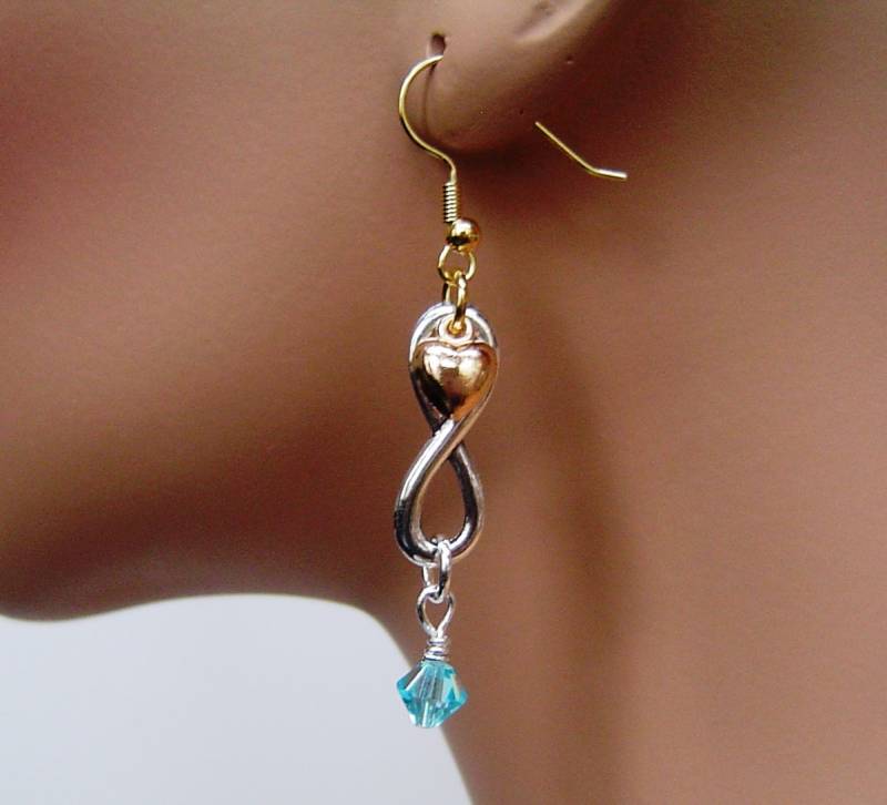 Personalisierte Ohrringe Mit Ihrem Gewählten Birthstone; Leichte Rose Gold Liebe Herz Charm Antique Silver Infinity Anmelden Personalisierte Ohrringe Mit Ihrem Gewählten Birthstone; Leichte Rose Gold Liebe Herz Charm Antique Silver Infinity Anmelden von HotMixJewelry