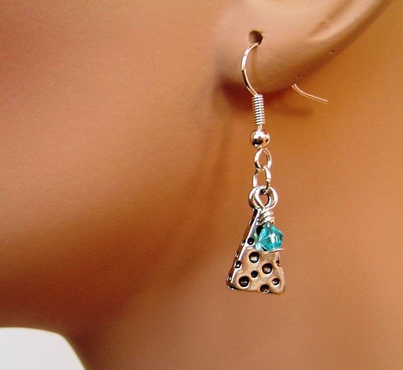 Personalisierte Ohrringe Mit Ihrem Gewählten Birthstone, Silber Vergoldet Käse Charme Für Mädchen Mutter Schwester Freunde; Beste Geschenk von HotMixJewelry