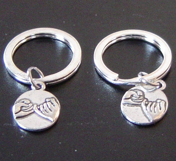 Pinky Promise Schlüsselbunde, Besten Freund Personalisierte Schlüsselanhänger, Antik Silber Beste Swear Versprechen Charme Schlüsselanhänger von HotMixJewelry