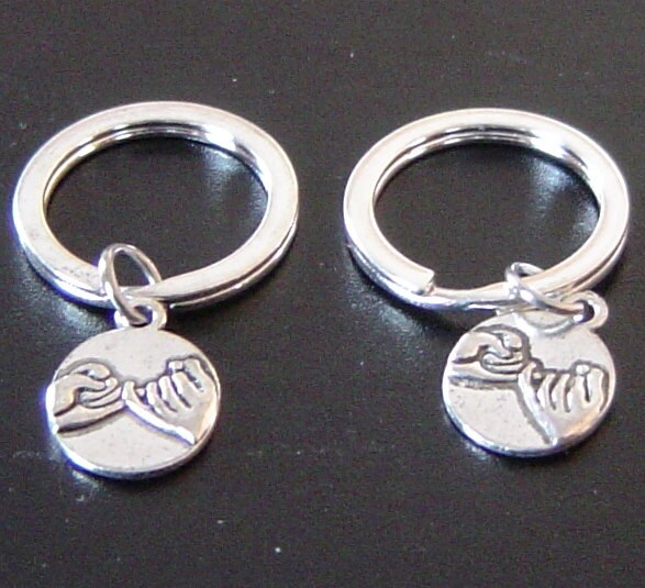 Pinky Promise Schlüsselbunde, Besten Freund Personalisierte Schlüsselanhänger, Antik Silber Beste Swear Versprechen Charme Schlüsselanhänger von HotMixJewelry