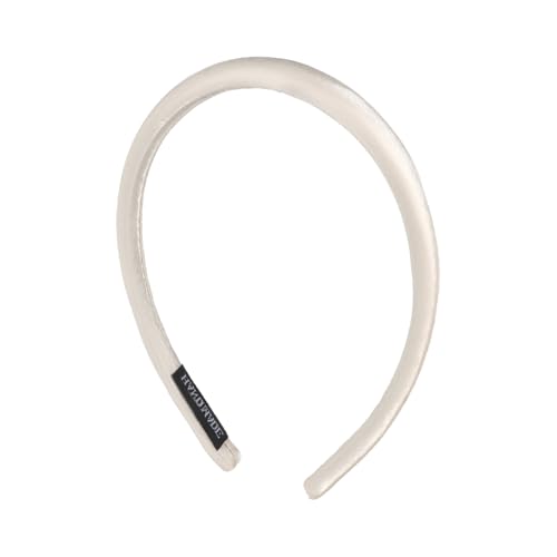 Hotalisona Stirnbänder für Damen, dickes Seidensatin, super weich und bequem, mit Schwamm gepolstert, Haarbänder, Zubehör für Frauen und Mädchen, Weiß von Hotalisona