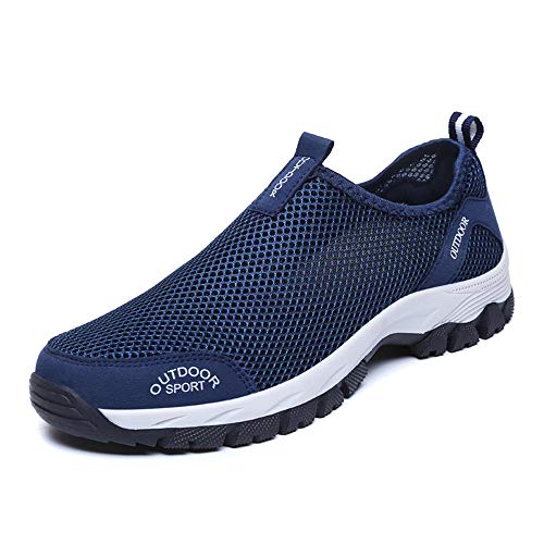 Hotcham Herren Outdoor Fitnessschuhe Atmungsaktive Mesh Schuhe Sport Slipper Sportschuhe Sneaker Turnschuhe Laufschuhe Pumps Aquaschuhe Badeschuhe Strandschuhe, 45 EU, Blau von Hotcham