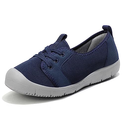 Hotcham Damen Outdoor Flache Schuhe Fitnessschuhe Atmungsaktive Slipper Laufschuhe Loafers Segelschuhe Stilvolle Leichtigkeit und unvergleichlicher Komfort Geschenke Walkingschuhe,Blau,EU37 von Hotcham