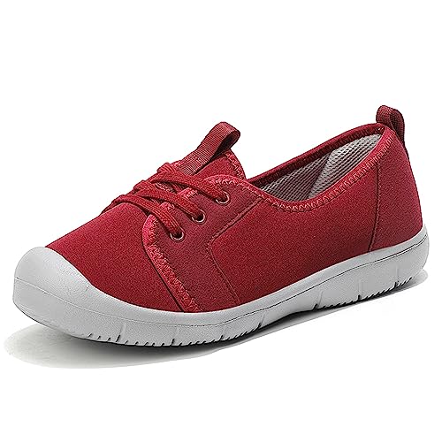 Hotcham Damen Outdoor Flache Schuhe Fitnessschuhe Atmungsaktive Slipper Laufschuhe Loafers Segelschuhe Stilvolle Leichtigkeit und unvergleichlicher Komfort Geschenke Walkingschuhe,Rot,EU38 von Hotcham