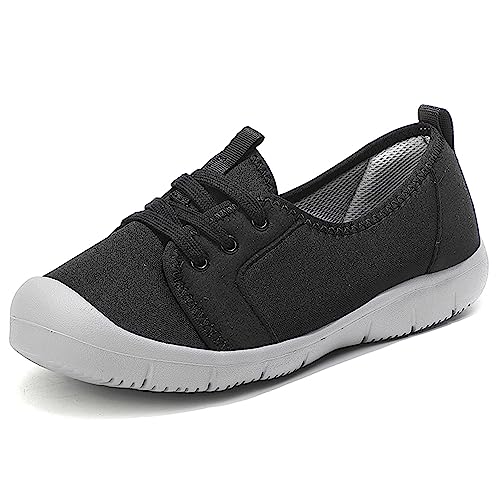 Hotcham Damen Outdoor Flache Schuhe Fitnessschuhe Atmungsaktive Slipper Laufschuhe Loafers Segelschuhe Stilvolle Leichtigkeit und unvergleichlicher Komfort Geschenke Walkingschuhe,Schwarz,EU42 von Hotcham