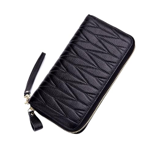 HotcoS Abendtaschen for Damen, Handtaschen, Geschäftsbrieftaschen aus echtem Leder, Geldorganisatoren, Geldklammern, Kartenetuis, Geldbörsen (Color : Black) von HotcoS