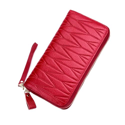 HotcoS Abendtaschen for Damen, Handtaschen, Geschäftsbrieftaschen aus echtem Leder, Geldorganisatoren, Geldklammern, Kartenetuis, Geldbörsen (Color : Red) von HotcoS