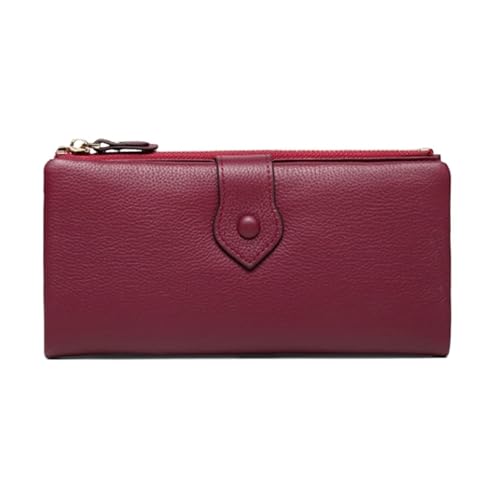 HotcoS Business-Abendtaschen, Handtaschen, Damen-Geldbörsen, Geldbörsen, Geld-Organizer, Echtleder-Geldklammern, Kartenetuis, blockierende Geldbörse (Color : Red) von HotcoS