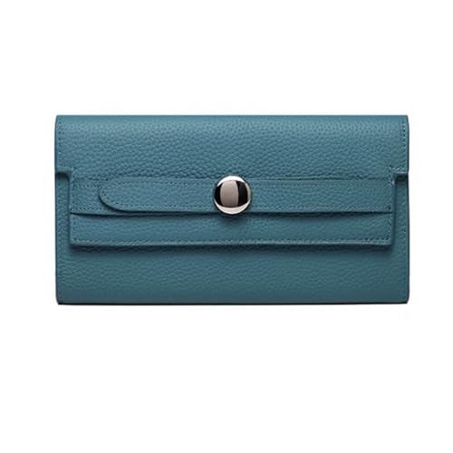 HotcoS Business-Geldbörsen, Abendtaschen, Handtaschen, Geldbörsen for Damen, Geld-Organizer, Geldklammern aus echtem Leder, blockierende Geldbörsen, Kartenetuis (Color : Blue) von HotcoS