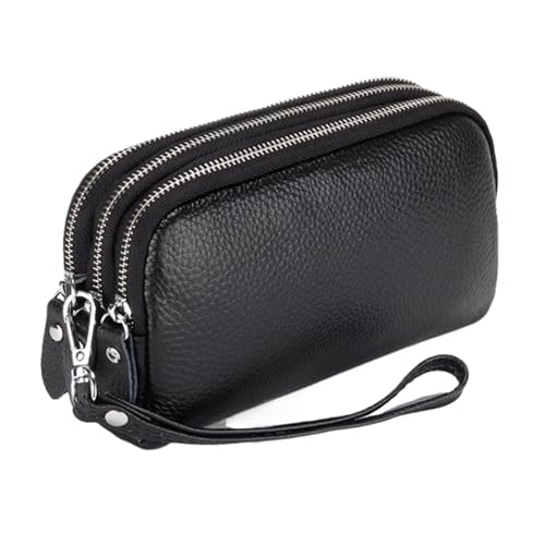 HotcoS Business-Geldbörsen for Damen, Geldklammern, Geldbörsen, Kartenetuis aus echtem Leder, Handtaschen mit Geldorganisatoren (Color : Black) von HotcoS