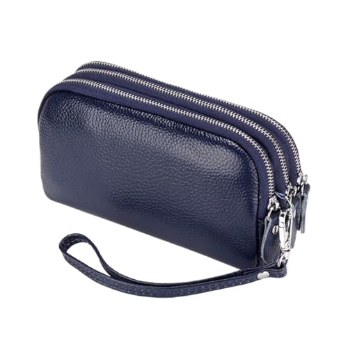 HotcoS Business-Geldbörsen for Damen, Geldklammern, Geldbörsen, Kartenetuis aus echtem Leder, Handtaschen mit Geldorganisatoren (Color : Blue) von HotcoS