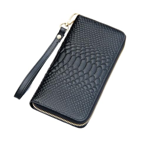 HotcoS Business-Handtaschen, Geldbörsen, Abendtaschen, Damen-Geldscheinklammern, Geldbörsen, Geld-Organizer, Kartenetuis aus echtem Leder (Color : Black) von HotcoS