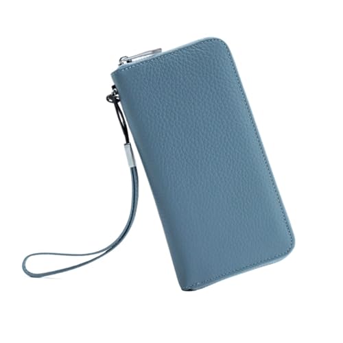 HotcoS Business-Handtaschen, Geldbörsen, Abendtaschen, Damen-Geldscheinklammern, Kartenetuis aus echtem Leder, Münzbörsen, 7,7 Zoll (Color : Blue) von HotcoS