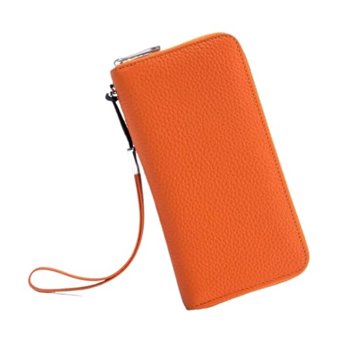 HotcoS Business-Handtaschen, Geldbörsen, Abendtaschen, Damen-Geldscheinklammern, Kartenetuis aus echtem Leder und Geldbörsen (Color : Orange) von HotcoS