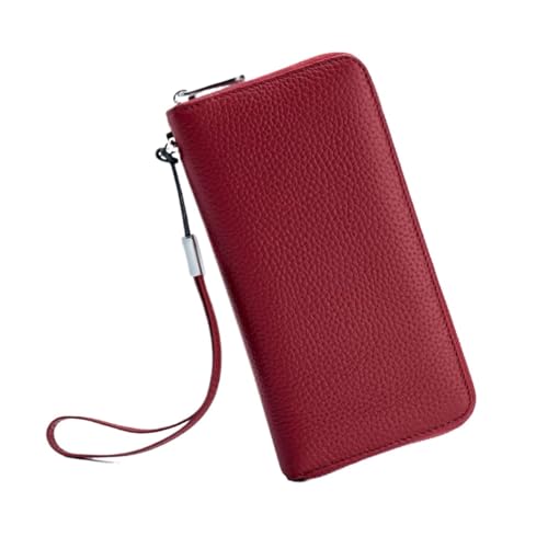 HotcoS Business-Handtaschen, Geldbörsen, Abendtaschen, Damen-Geldscheinklammern, Kartenetuis aus echtem Leder und Geldbörsen (Color : Red) von HotcoS