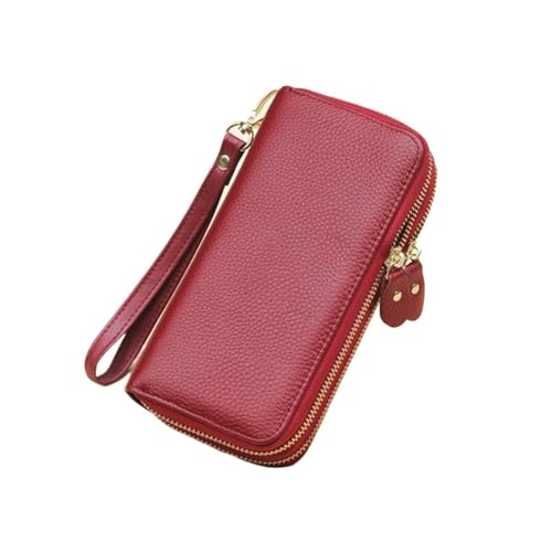 HotcoS Damen-Abendtaschen, Business-Geldbörsen, Geldbörsen, Geldklammern aus echtem Leder, Kartenetuis, Handtaschen, Geld-Organizer (Color : Red) von HotcoS