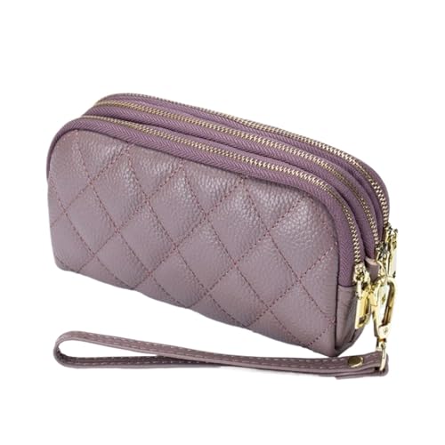 HotcoS Damen-Geldbörsen, Geldklammern, Kartenetuis, Handtaschen, Geldorganisatoren, Business-Geldbörsen aus echtem Leder, Abendtaschen (Color : Purple) von HotcoS