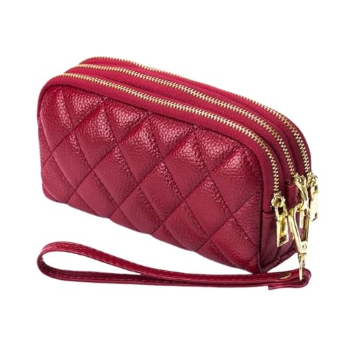 HotcoS Damen-Geldbörsen, Geldklammern, Kartenetuis, Handtaschen, Geldorganisatoren, Business-Geldbörsen aus echtem Leder, Abendtaschen (Color : Red) von HotcoS