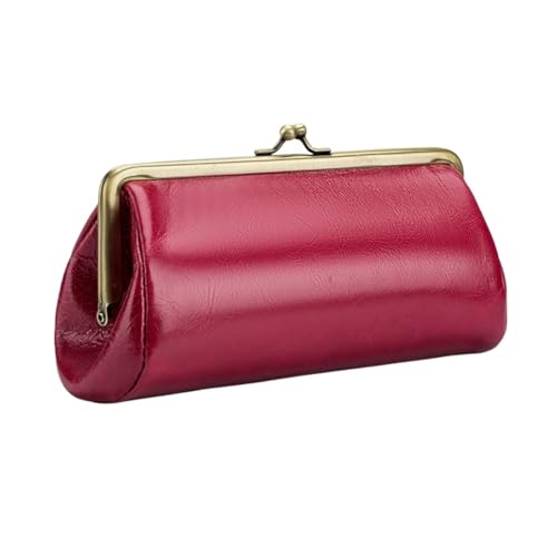 HotcoS Damen-Geldbörsen, Geldklammern aus echtem Leder, Business-Geldbörsen, Abendtaschen, Handtaschen, Kartenetuis (Color : Red) von HotcoS