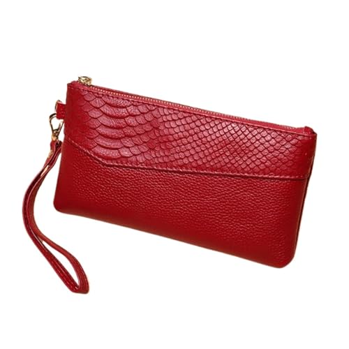 HotcoS Damen-Geldbörsen, Geldscheinklammern, Kartenetuis, Business-Geldbörsen, Abendtaschen, Handtaschen, Geldtaschen aus echtem Leder (Color : Red) von HotcoS