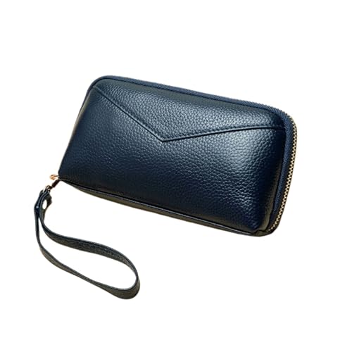 HotcoS Damen-Geldbörsen, Kartenetuis, Geldklammern, Echtleder-Geldbörsen, Geld-Organizer-Taschen, Handtaschen 7,7 Zoll (Color : Blue) von HotcoS