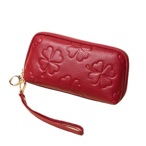 HotcoS Damen-Geldbörsen, Kartenetuis, Geldklammern, Handtaschen, Echtleder-Geldbörsen, Geld-Organizer-Taschen (Color : Red) von HotcoS