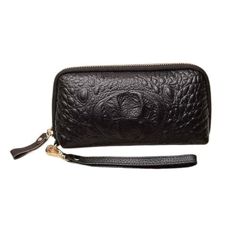 HotcoS Damen-Geldbörsen, Kartenetuis, Geldscheinklammern, Echtleder-Geldbörsen, Geld-Organizer-Taschen, Handtaschen (Color : Black) von HotcoS