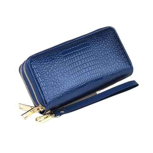 HotcoS Damen-Geldbörsen, Kartenetuis, Geldscheinklammern, Lederbrieftaschen, Handtaschen, Geldorganisatoren 7,7 Zoll (Color : Blue) von HotcoS