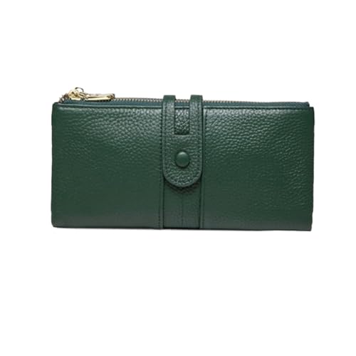 HotcoS Damen-Geldbörsen aus Rindsleder, Handtaschen, Abendtaschen, Geldscheinklammern aus Leder, Münzbörsen, Kartenetuis (Color : Green) von HotcoS