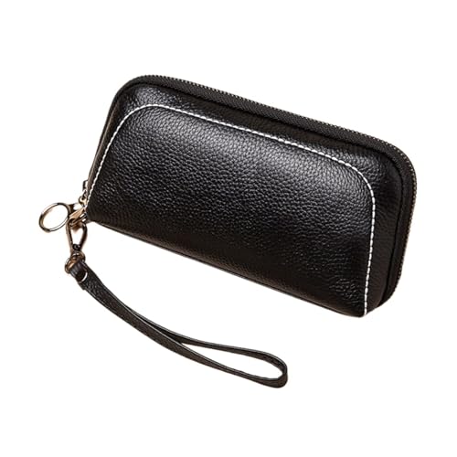 HotcoS Damen-Geldscheinklammern, Handtaschen, Kartenetuis, Business-Geldbörsen, Abendtaschen, Geldtaschen aus echtem Leder, Münzbörsen (Color : Black) von HotcoS