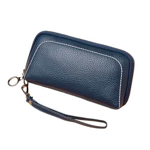 HotcoS Damen-Geldscheinklammern, Handtaschen, Kartenetuis, Business-Geldbörsen, Abendtaschen, Geldtaschen aus echtem Leder, Münzbörsen (Color : Blue) von HotcoS