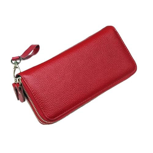 HotcoS Damenhandtaschen, Abendtaschen, Business-Geldbörsen, Geldbörsen, Geldbeutel aus echtem Leder, Geldklammern, Kartenetuis, Geld-Organizer (Color : Red) von HotcoS