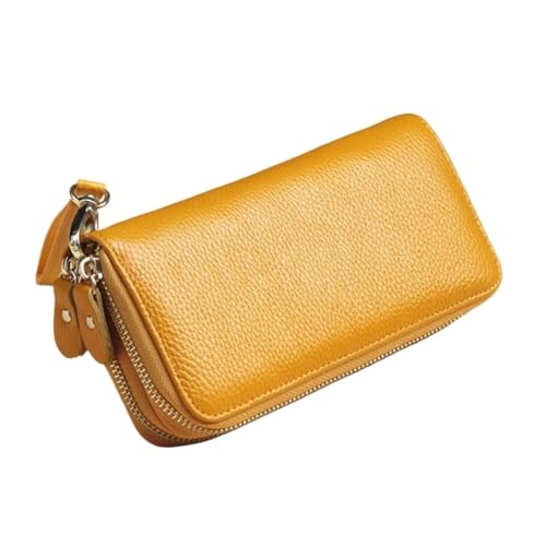 HotcoS Damenhandtaschen, Abendtaschen, Business-Geldbörsen, Geldbörsen, Geldbeutel aus echtem Leder, Geldklammern, Kartenetuis, Geld-Organizer (Color : Yellow) von HotcoS