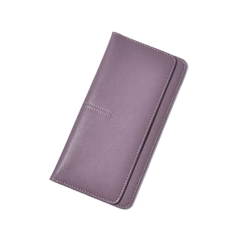 HotcoS Damenhandtaschen, Abendtaschen, Geldbörsen, Business-Geldbörsen, Kartenetuis aus echtem Leder, Geldscheinklammern (Color : Purple) von HotcoS