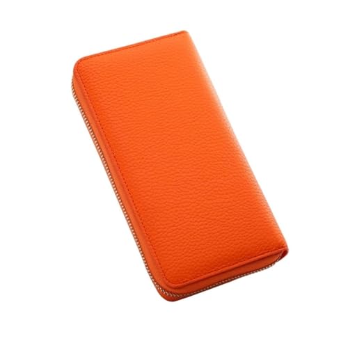 HotcoS Damenhandtaschen, echtes Leder, Geldbörsen, Geld-Organizer, Geldbörsen, Kartenetuis, Lange Geldklammern (Color : Orange) von HotcoS