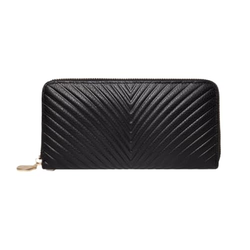 HotcoS Geldbörsen Damen-Geldklammern aus echtem Leder, Kartenetuis, Geldbörsen, Business-Handtaschen, Abendtaschen, Geld-Organizer (Color : Black) von HotcoS