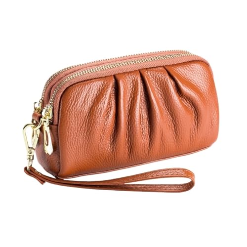 HotcoS Geldbörsen for Damen, Kartenetuis, Geldklammern, Handtaschen, Geldbörsen aus echtem Leder (Color : Brown) von HotcoS