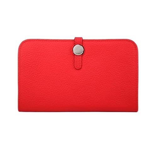 HotcoS Handtaschen, Abendtaschen, Damen-Business-Geldbörsen, Geldscheinklammern, Geldbörsen, Geld-Organizer, Kartenetuis aus echtem Leder, Blocking-Geldbörse (Color : Red) von HotcoS