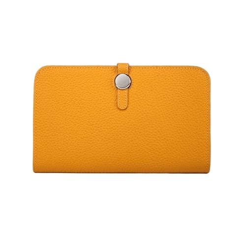 HotcoS Handtaschen, Abendtaschen, Damen-Business-Geldbörsen, Geldscheinklammern, Geldbörsen, Geld-Organizer, Kartenetuis aus echtem Leder, Blocking-Geldbörse (Color : Yellow) von HotcoS