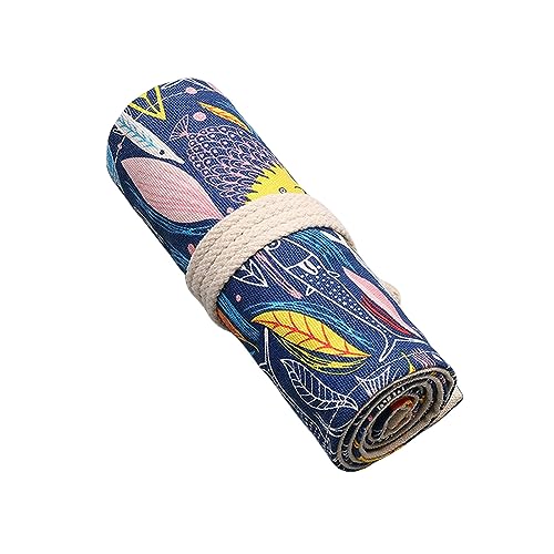 HotcoS federmäppchen 24 12 36 48 72 Löcher Roll Bleistiftbeutel Colored School Bleistift Hülle Canvas -stiftbeutel Für Schüler Tragbarer Briefpapierspeicher-12 Löcher_b von HotcoS