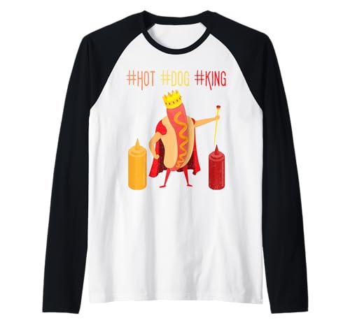Hotdog King BBQ Hotdog Lover Team Hotdogs Herren Damen Distres Raglan Hotdog King BBQ Hotdog Lover Team Hotdogs Herren Damen Distres Raglan von Hotdog Shopp