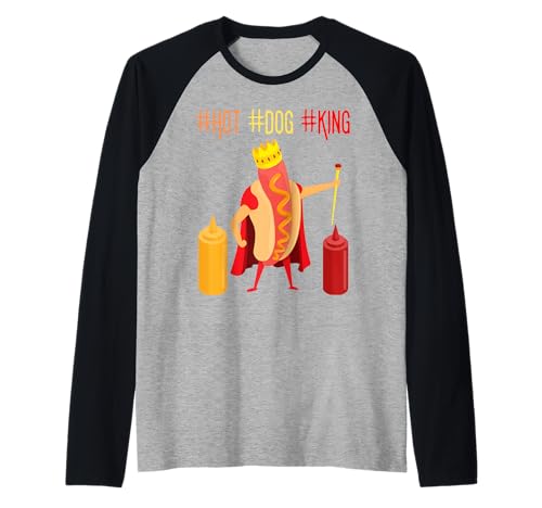 Hotdog King BBQ Hotdog Lover Team Hotdogs Herren Damen Lustig Raglan Hotdog King BBQ Hotdog Lover Team Hotdogs Herren Damen Lustig Raglan von Hotdog Shopp