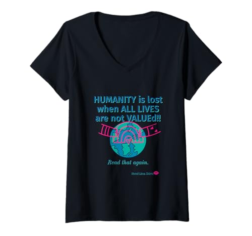 Damen Lives Matter-Bild T-Shirt mit V-Ausschnitt Damen Lives Matter-Bild T-Shirt mit V-Ausschnitt von Hotel Lima Shirts