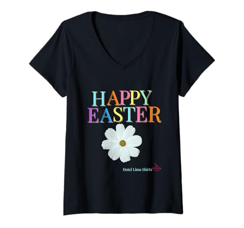 Damen Osterbild T-Shirt mit V-Ausschnitt Damen Osterbild T-Shirt mit V-Ausschnitt von Hotel Lima Shirts